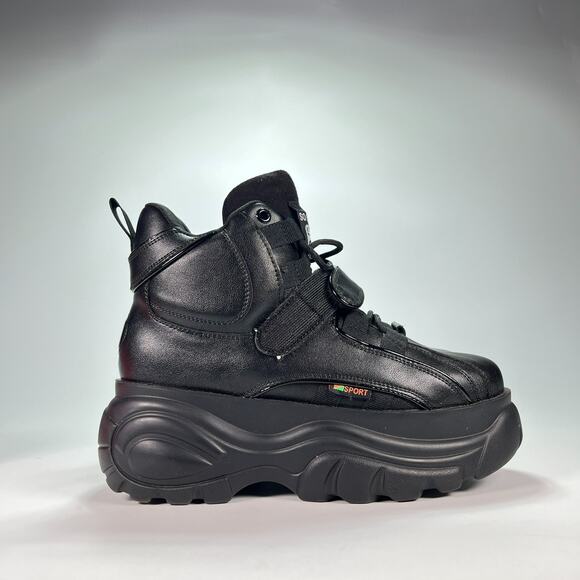 So Sport Shoes - So Sport Black Chunky Platform High Top Sneakers Goth Womens Size US 9.5 EU 40